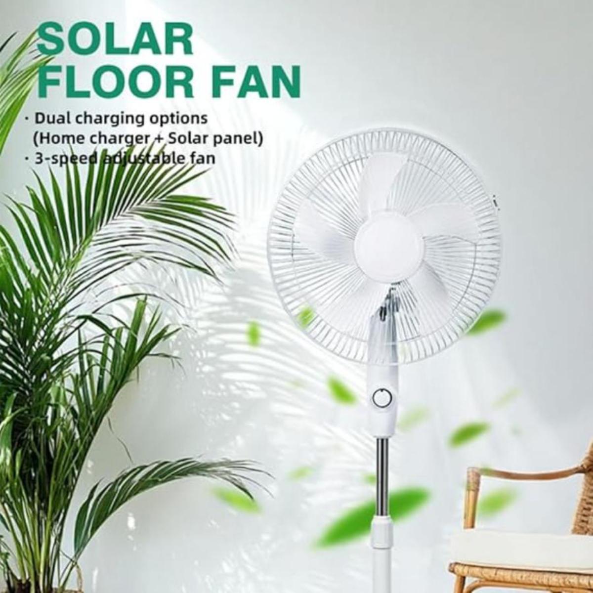 Solar Powered Standing Fan with Panel