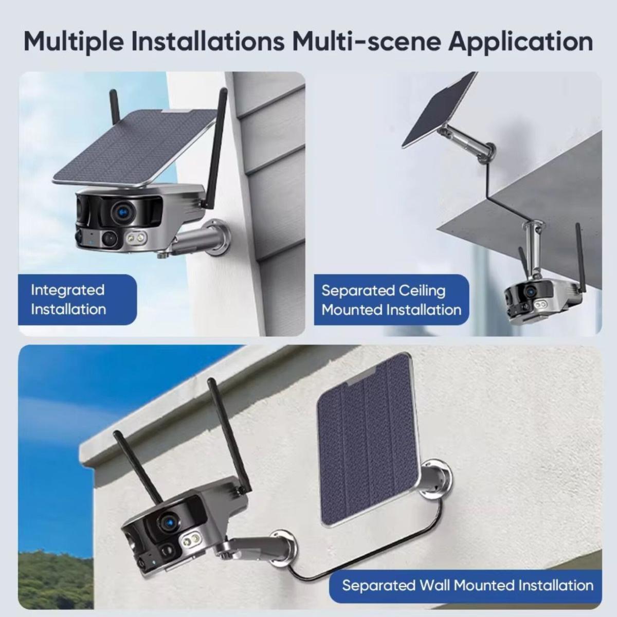 4K UHD Solar Powered Dual-Lens Security Camera