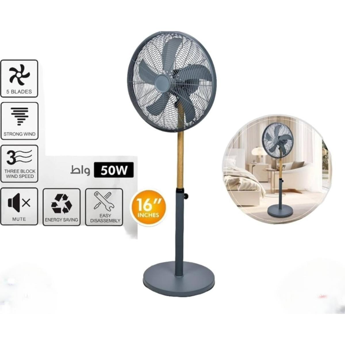 16 Inch Standing Fan, 50W Pedestal Fan