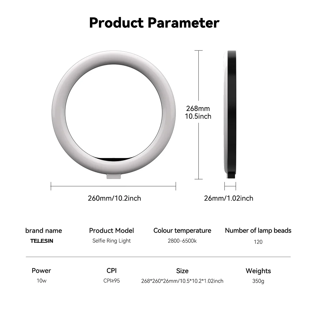 2-in-1 Magnetic Ring Light & Floor Stand Kit by TELESIN