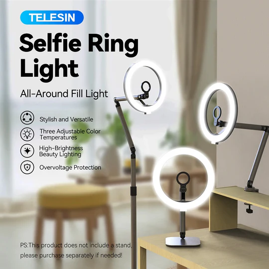 2-in-1 Magnetic Ring Light & Floor Stand Kit by TELESIN