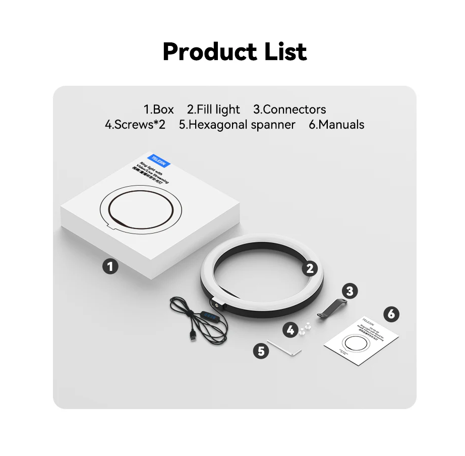 2-in-1 Magnetic Ring Light & Floor Stand Kit by TELESIN