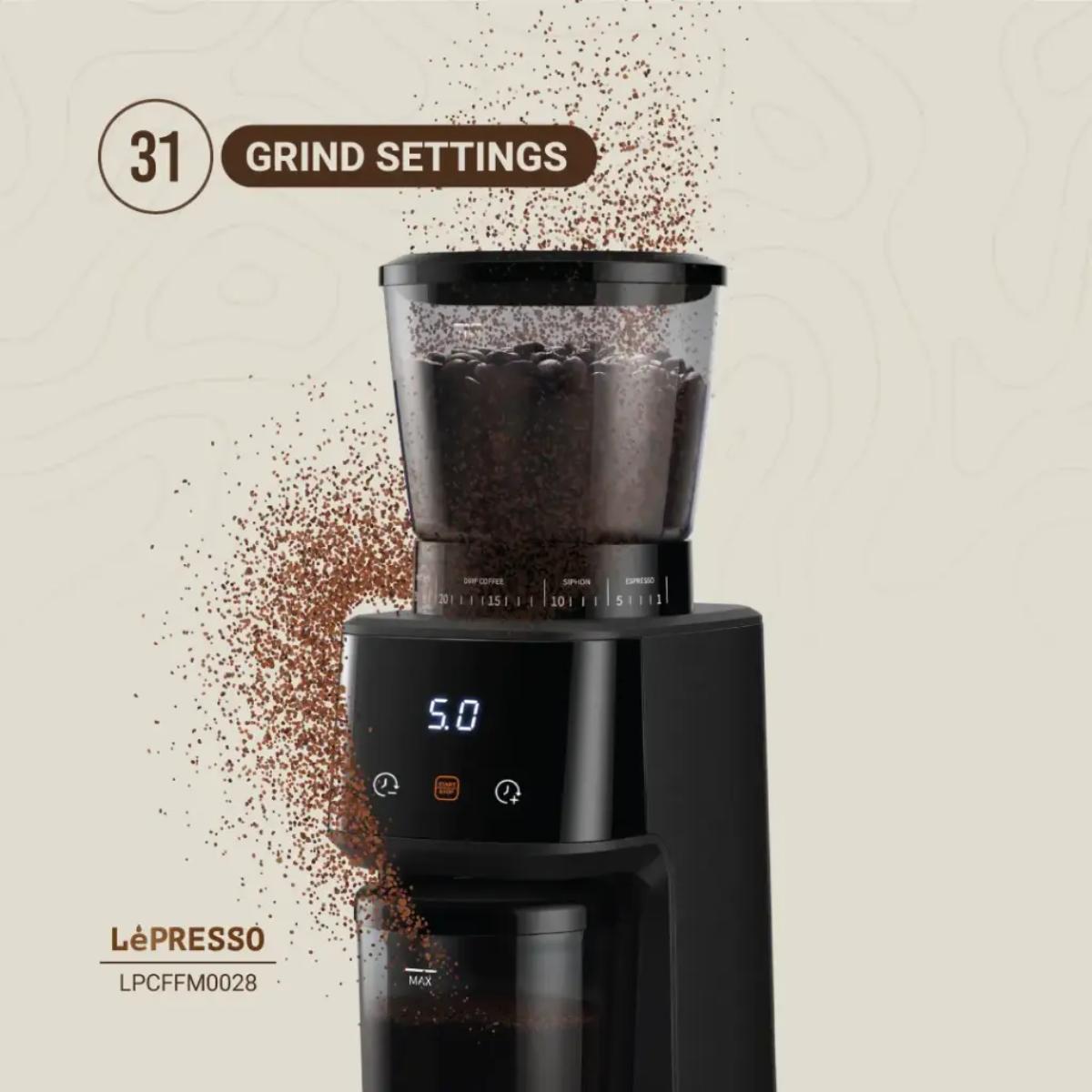 LePresso Conical Burr Coffee Grinder