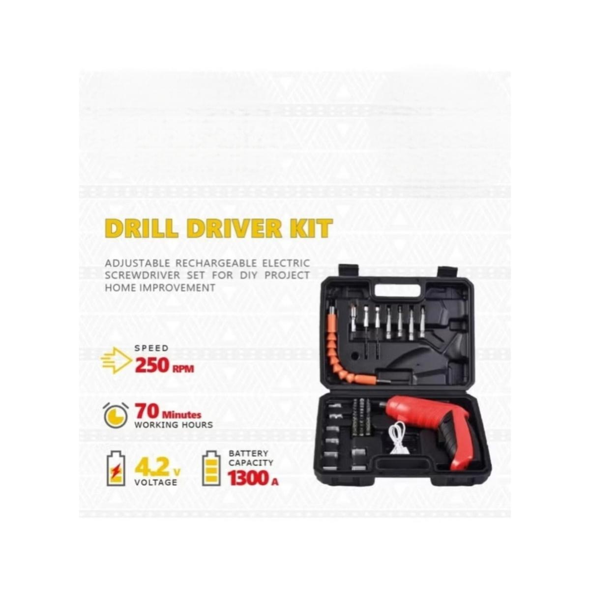 4.2V Rechargeable Electric Drill Driver Kit