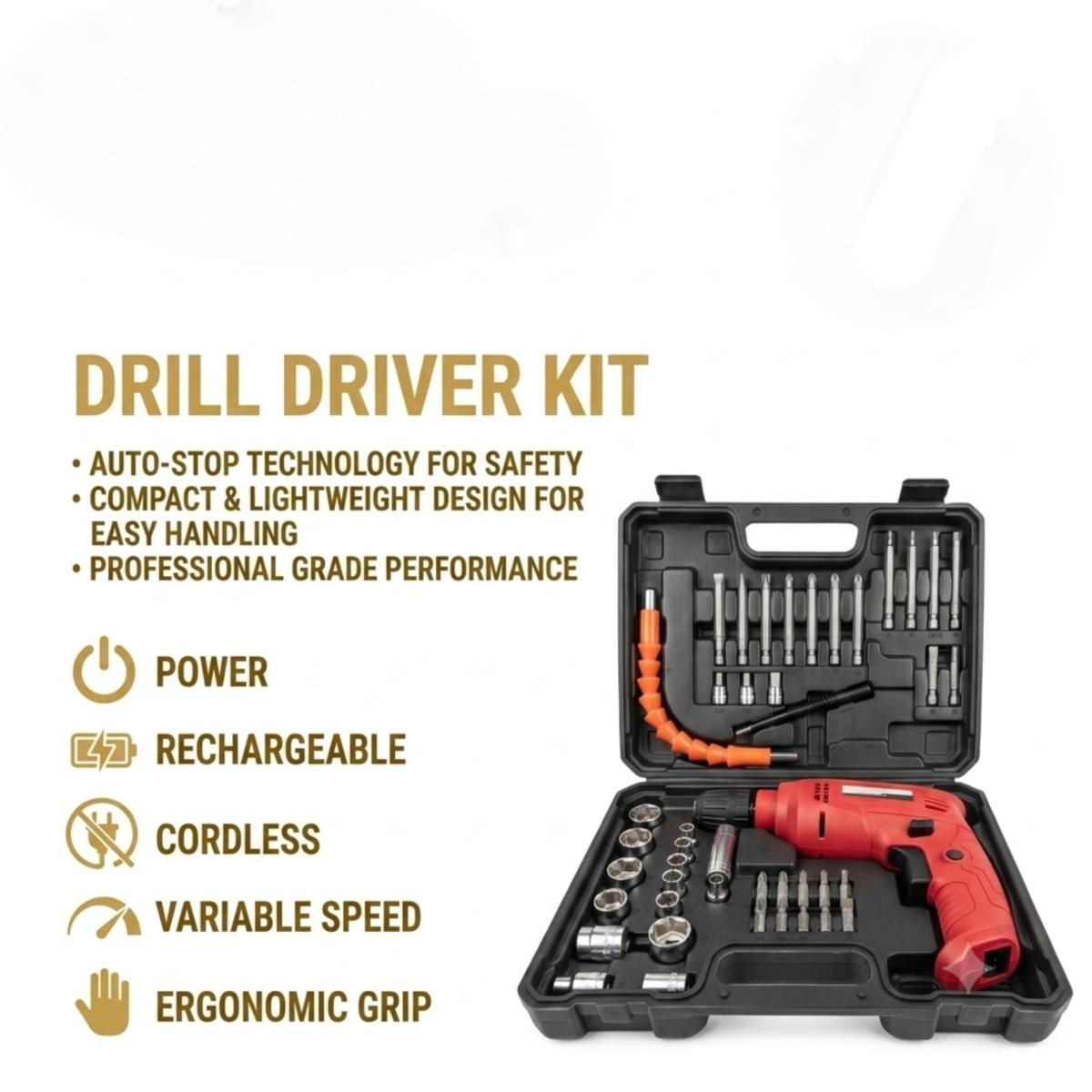 4.2V Rechargeable Electric Drill Driver Kit