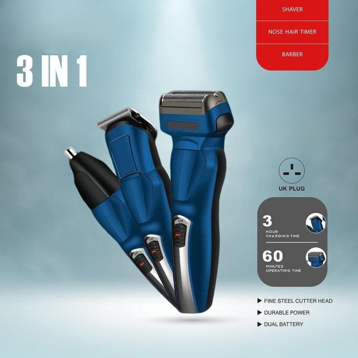 3-in-1 Electric Shaver, Beard Trimmer