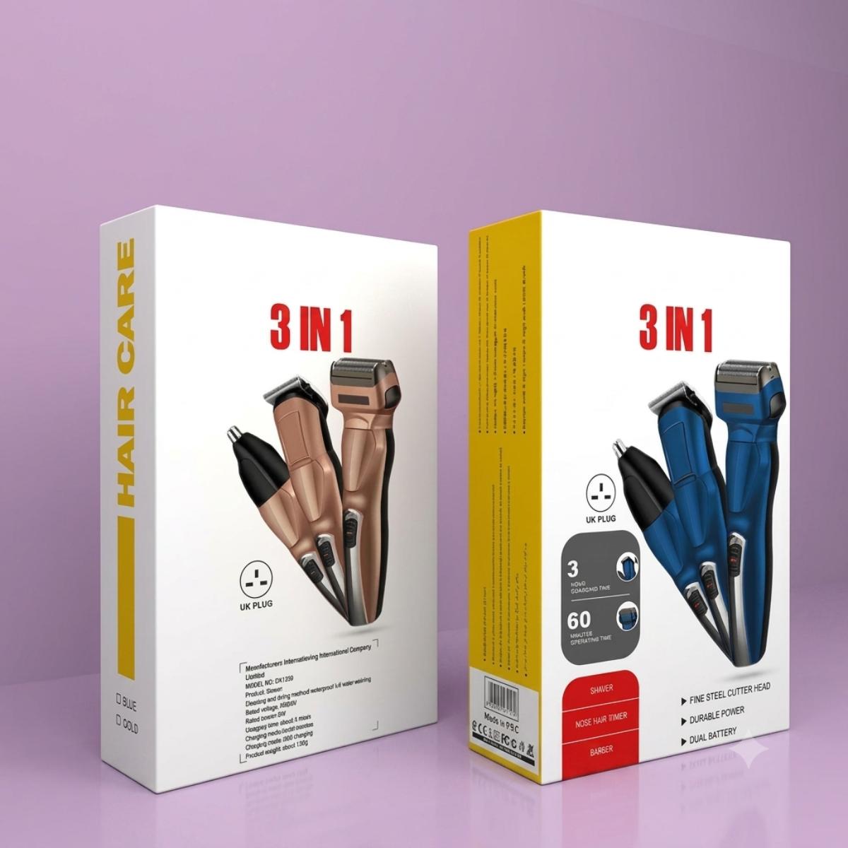 3-in-1 Electric Shaver, Beard Trimmer
