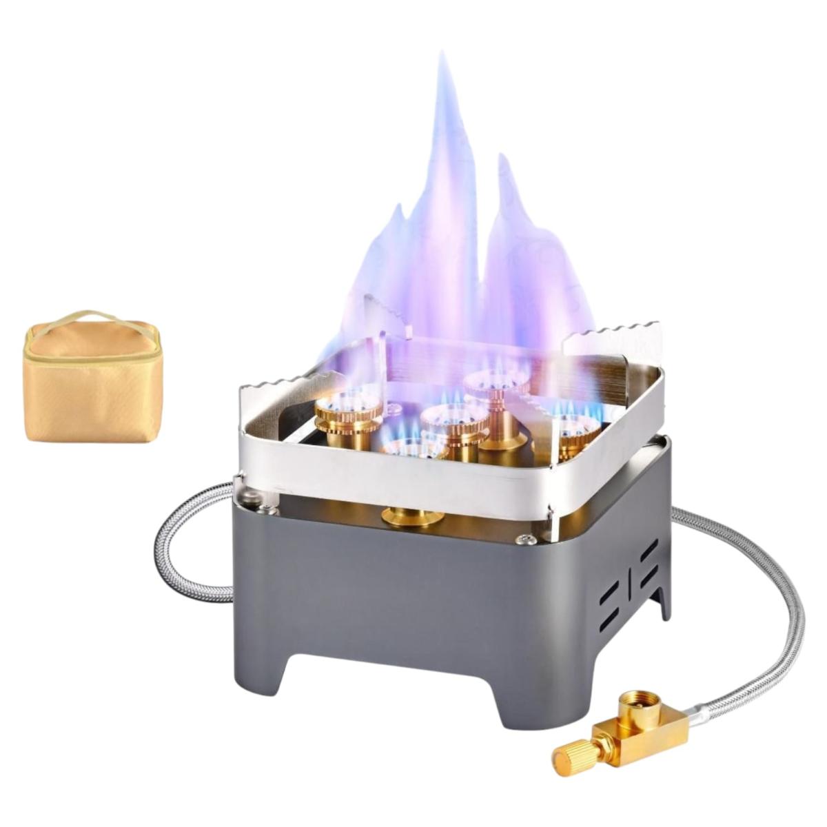 Portable 5 Flame Gas Stove, Travel Camping Burner