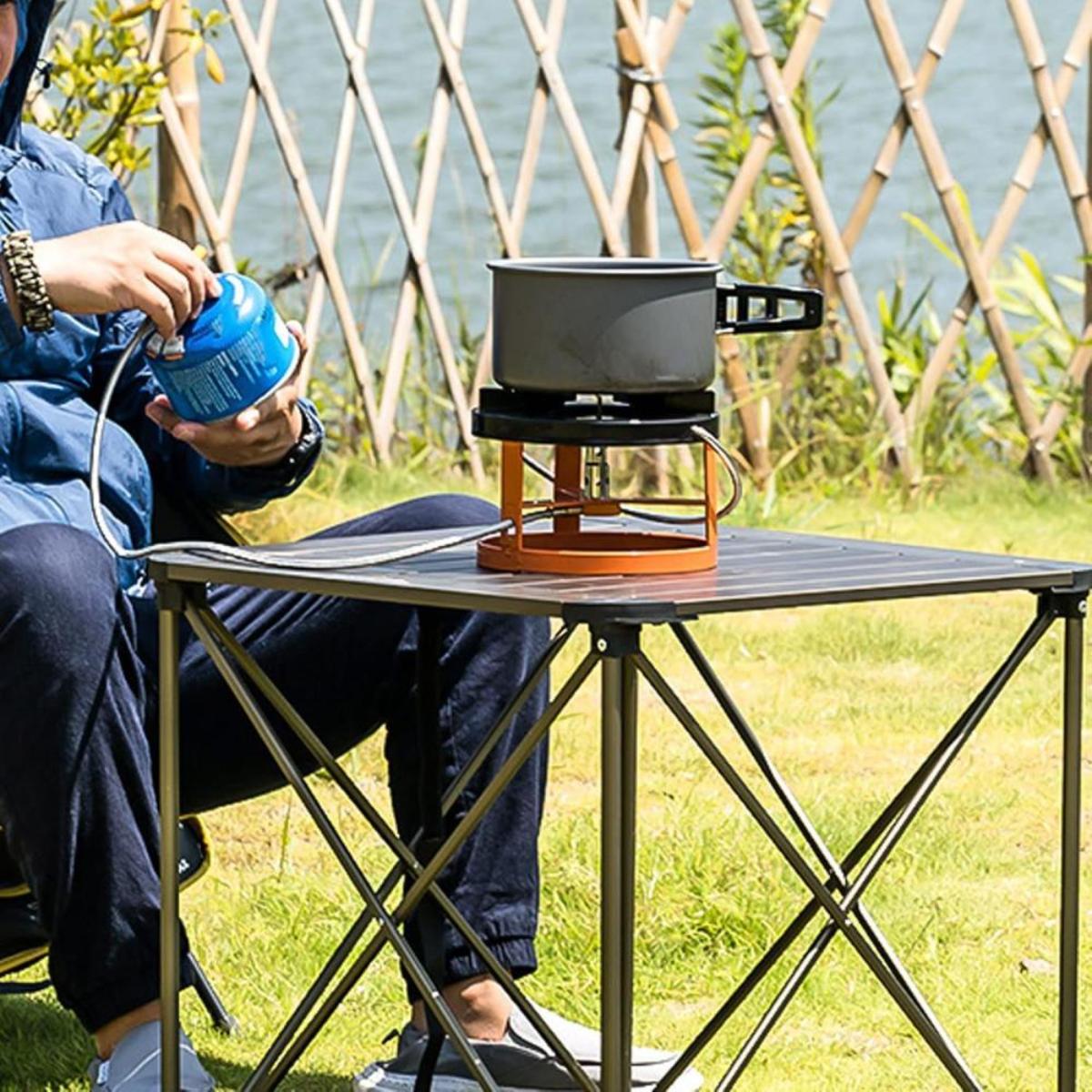 Portable Round Gas Stove with 80cm Gas Hose