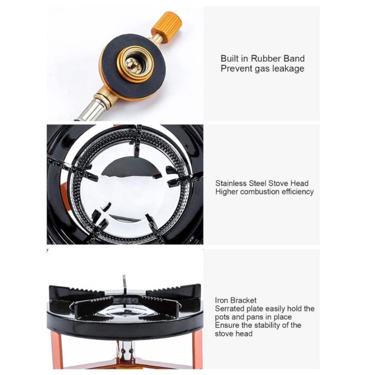 Portable Round Gas Stove with 80cm Gas Hose