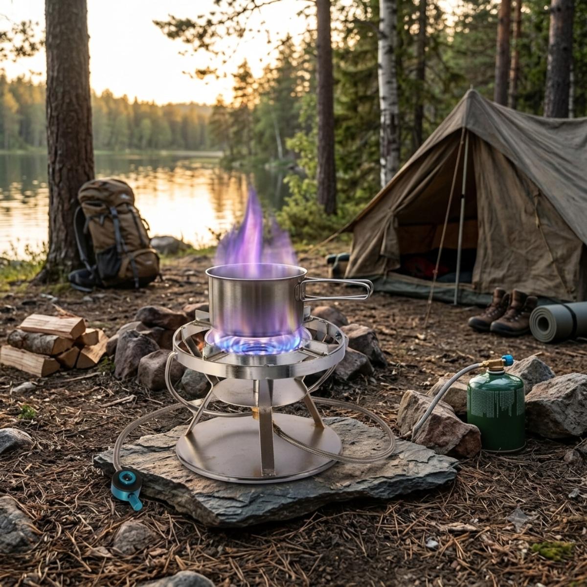 Portable Stainless Steel Camping Gas Stove Burner