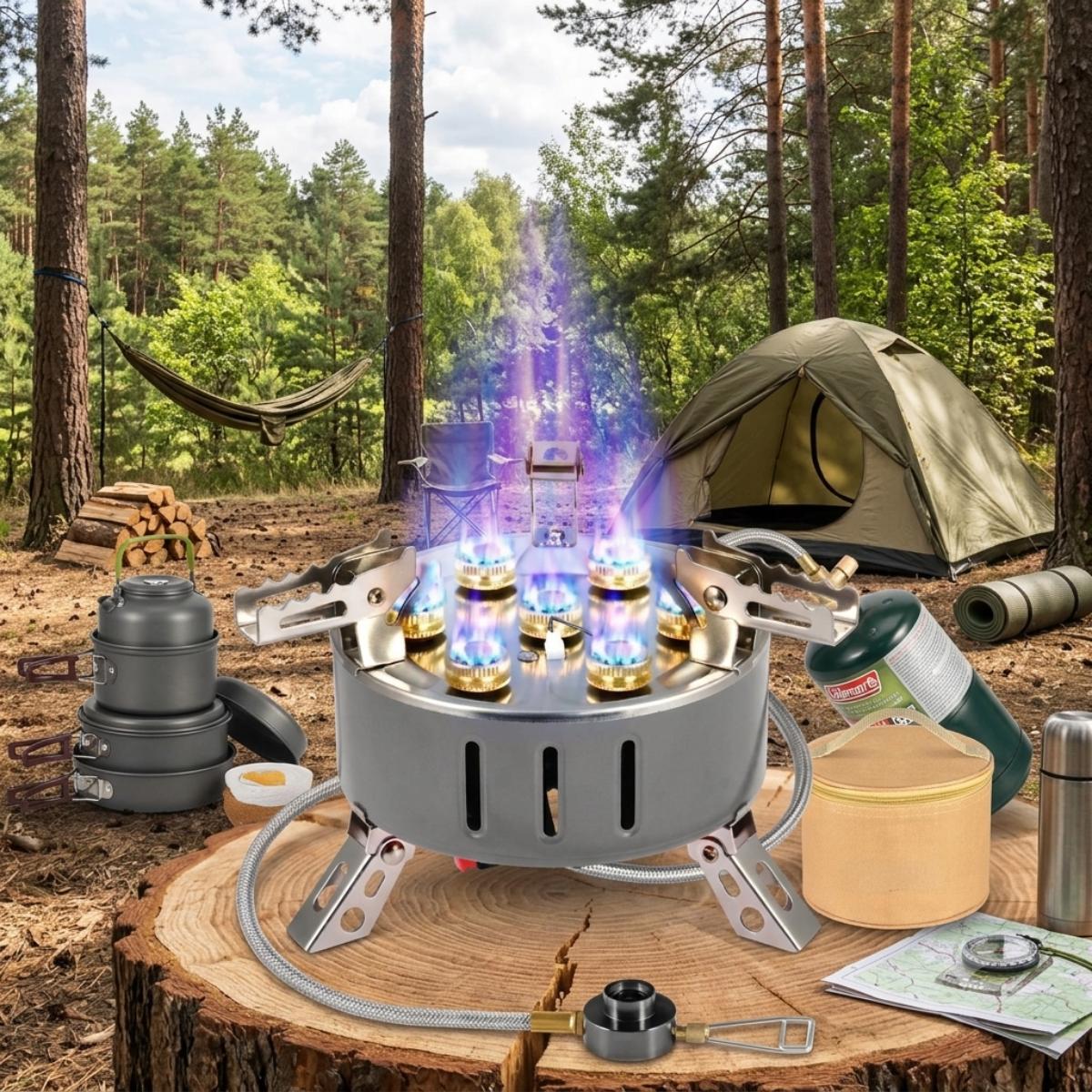 Portable 7 Burner Travel Gas Stove