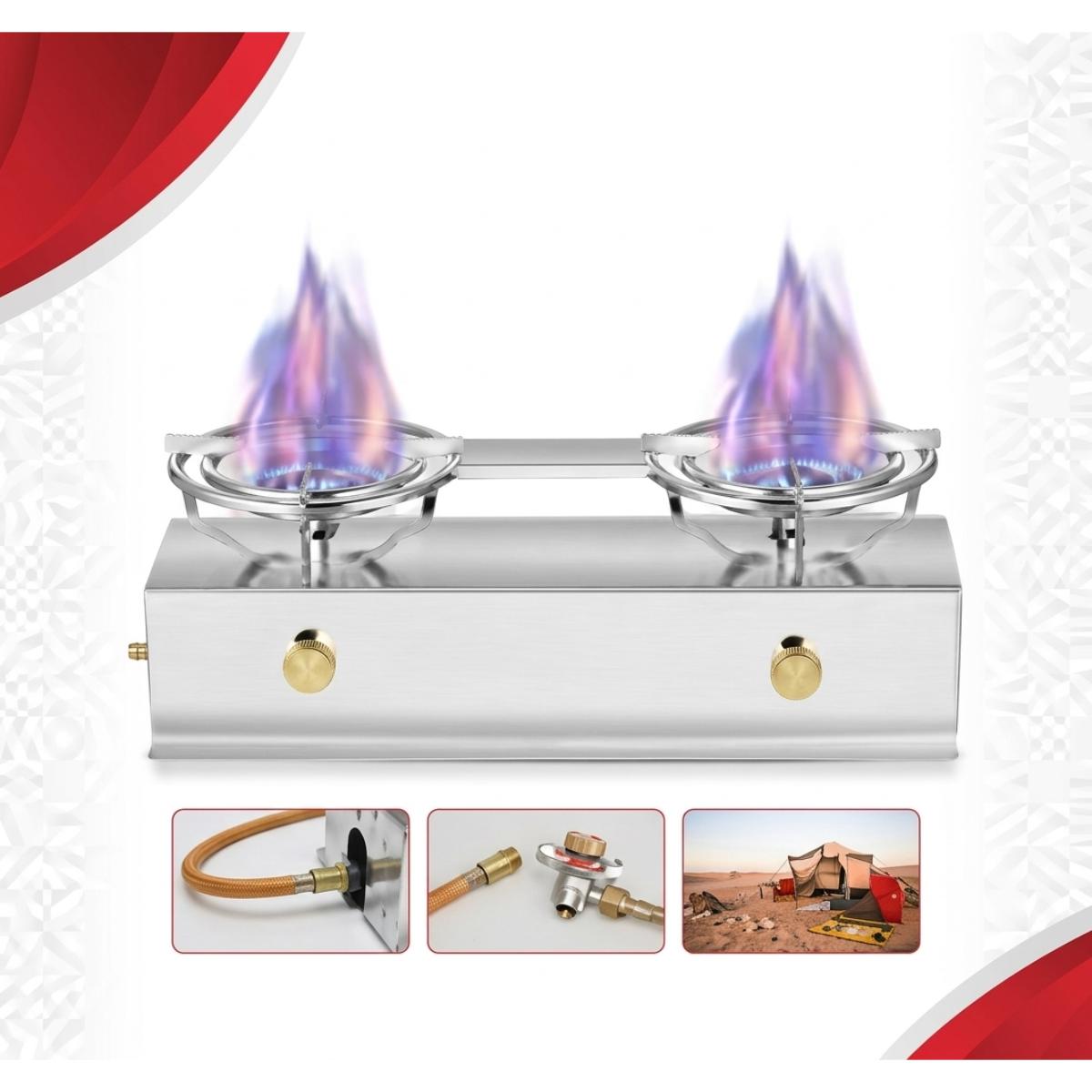 Portable Double Burner Gas Stove