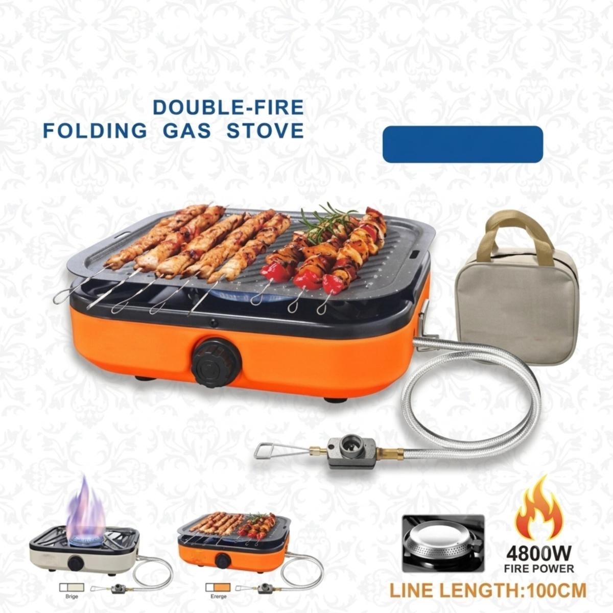 Portable Double Burner Folding Gas Stove