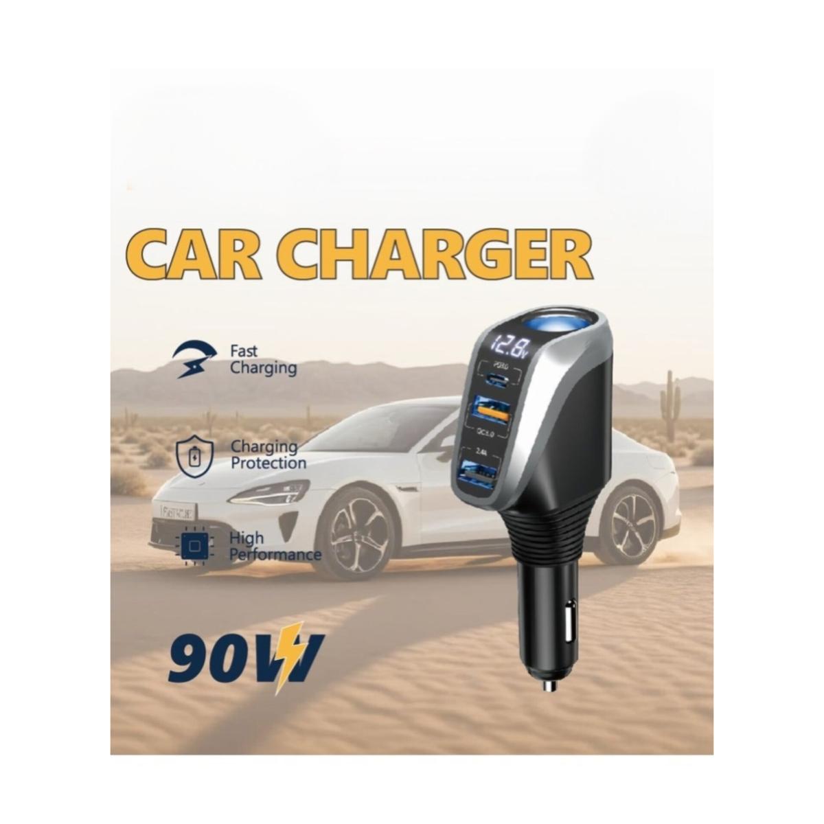 Car Charger 90W Fast Charging Adapter