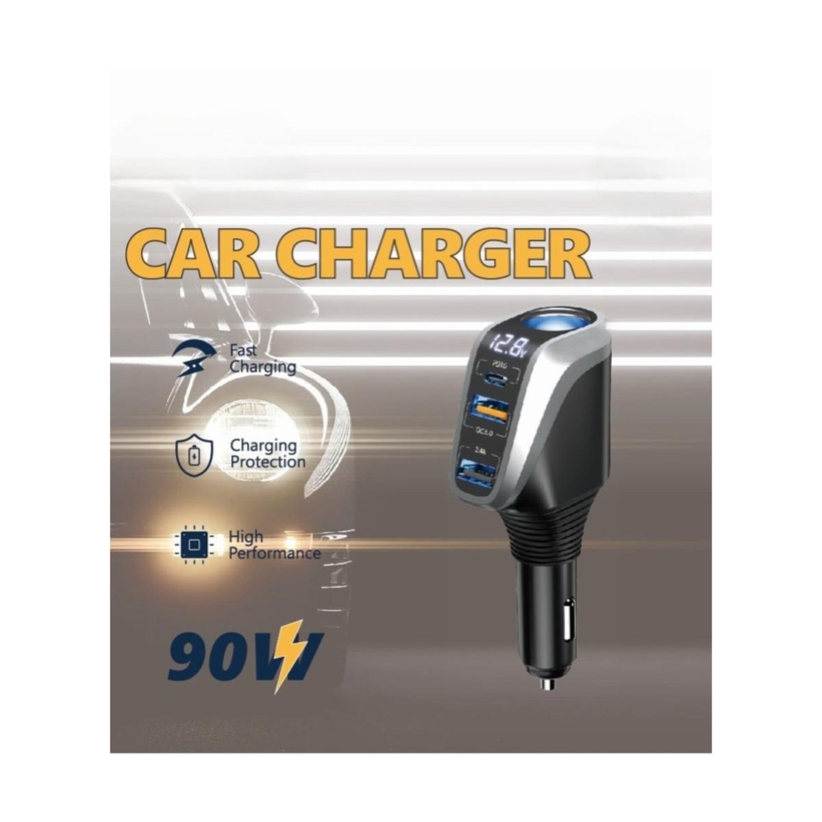Car Charger 90W Fast Charging Adapter