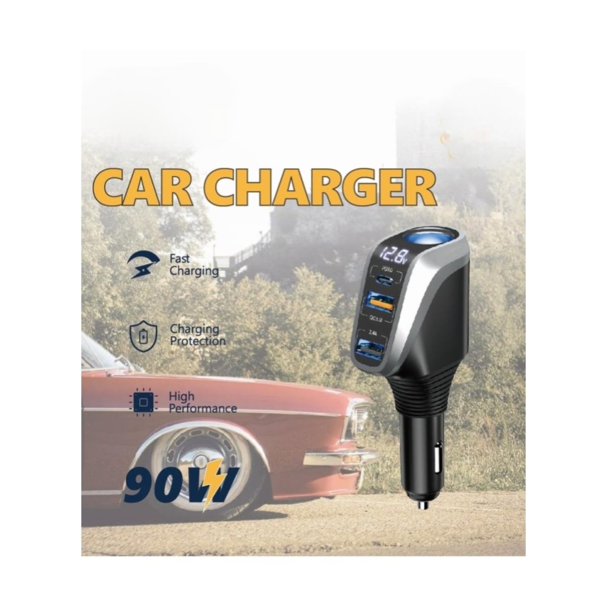 Car Charger 90W Fast Charging Adapter