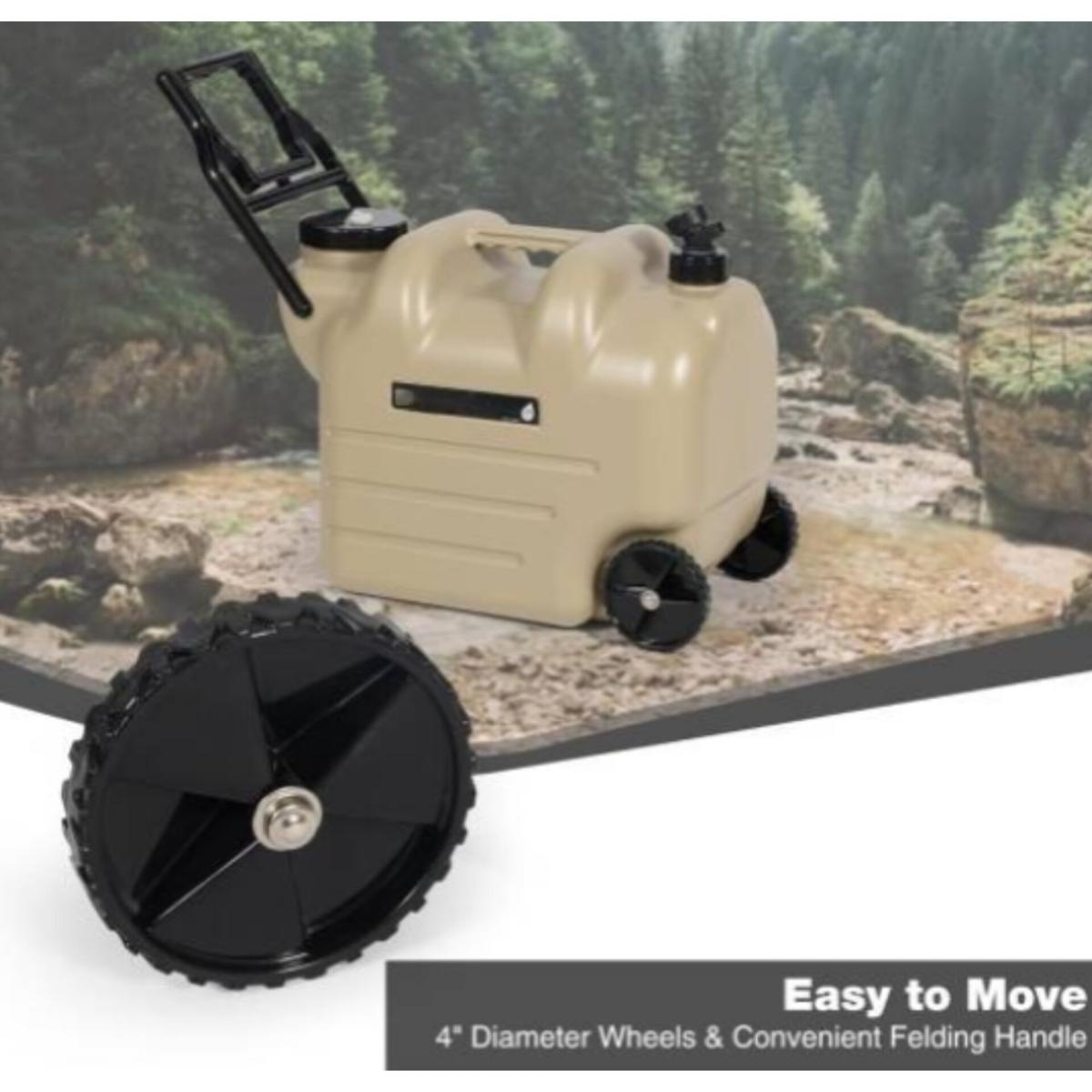 Portable 7.4 Gal Wheeled Water Container