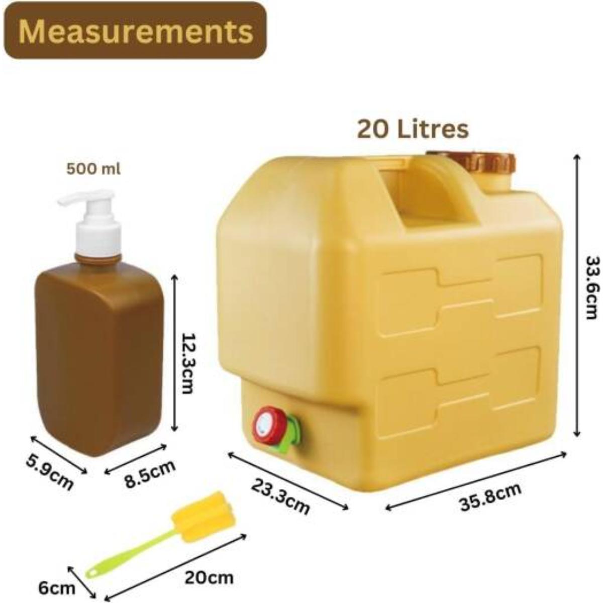 20L Outdoor Jerry Can with 500ml Soap Dispenser