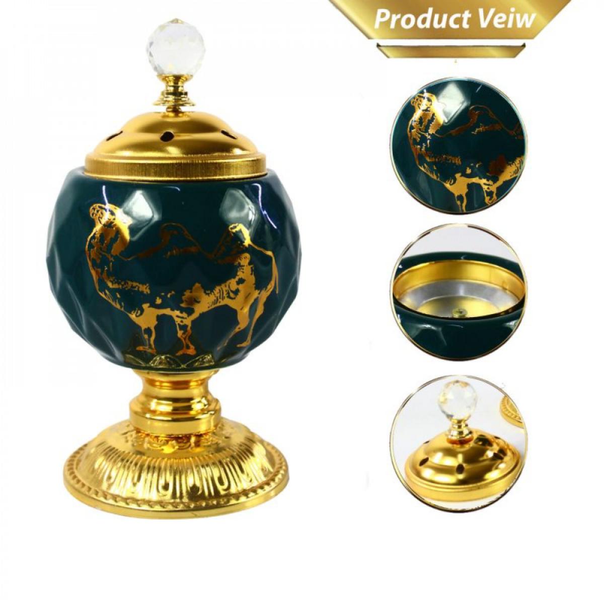 Decorative Incense Burner with Gold Finish