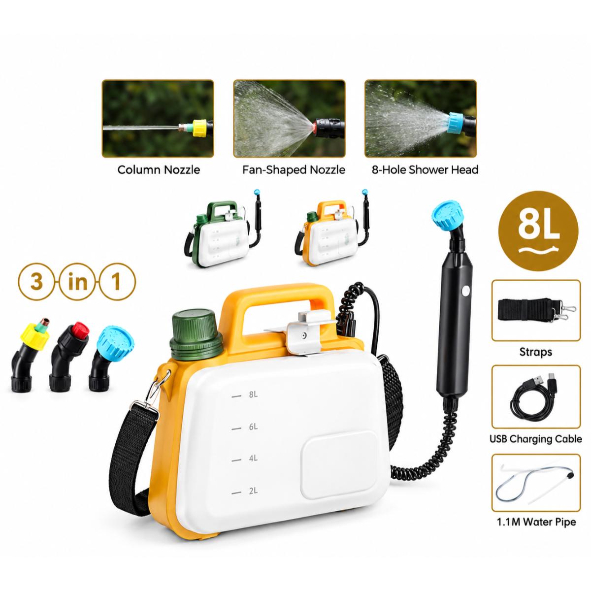 8L Portable Rechargeable Garden Sprayer