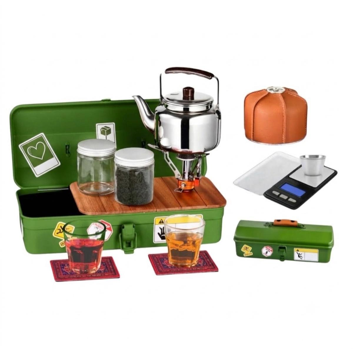 Portable Camping Tea & Coffee Set with Kettle