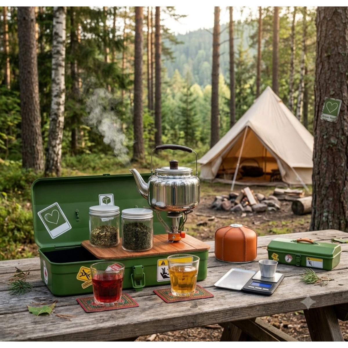 Portable Camping Tea & Coffee Set with Kettle