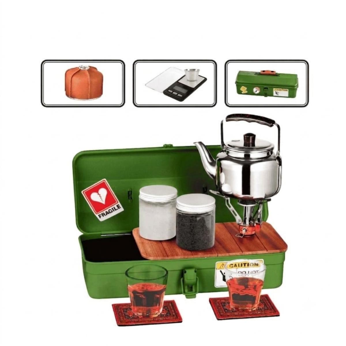 Portable Camping Tea & Coffee Set with Kettle