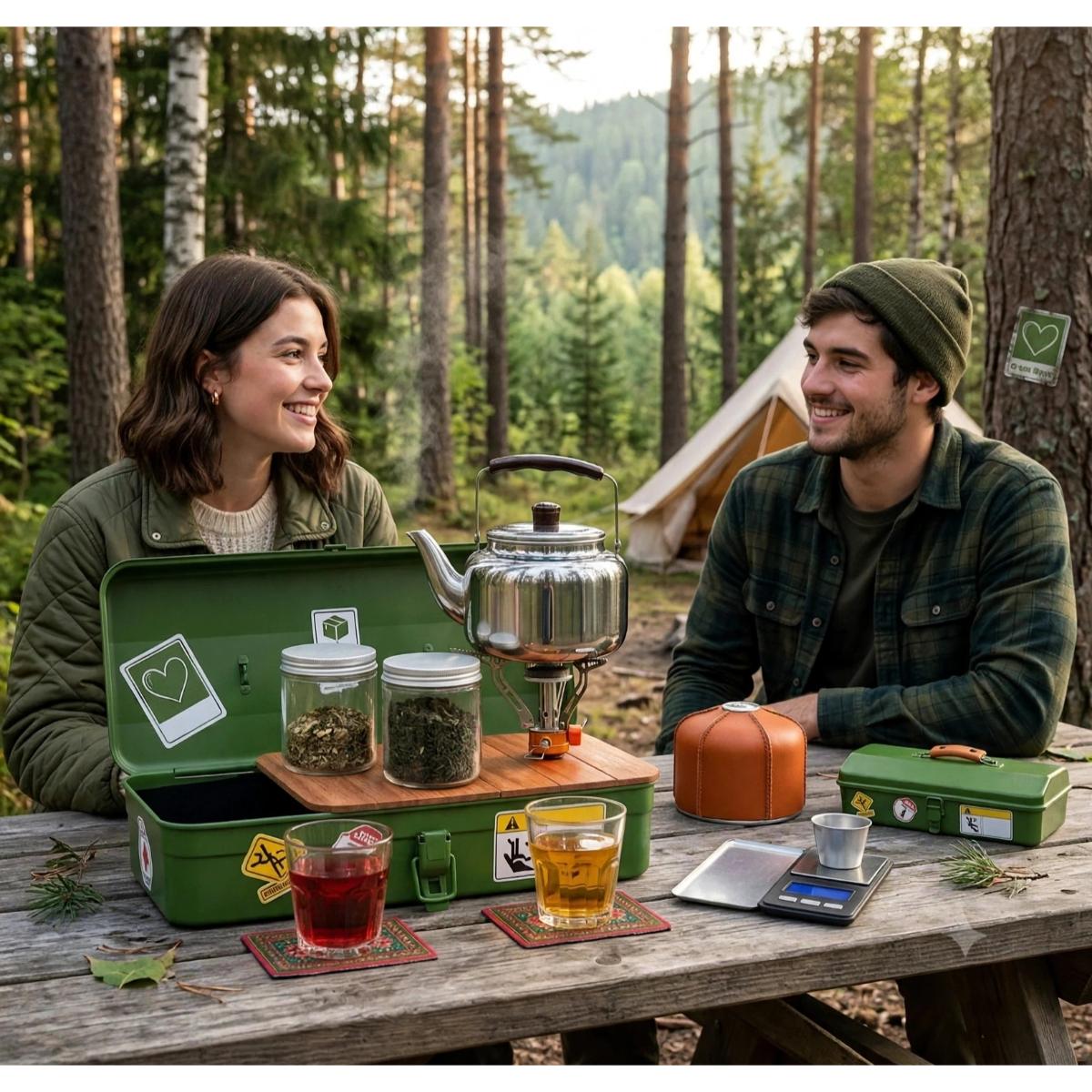 Portable Camping Tea & Coffee Set with Kettle