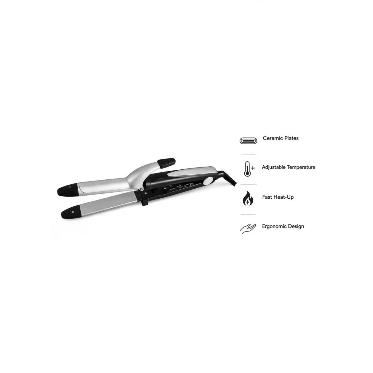 Hair Curling Iron with Ceramic Coated Plates