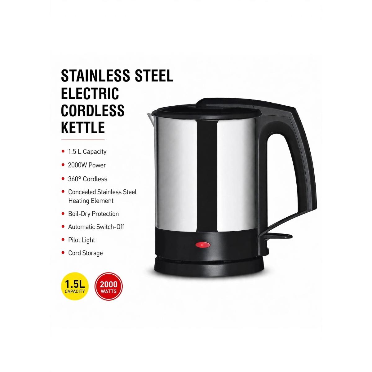 1.5L Stainless Steel Electric Kettle 2000W