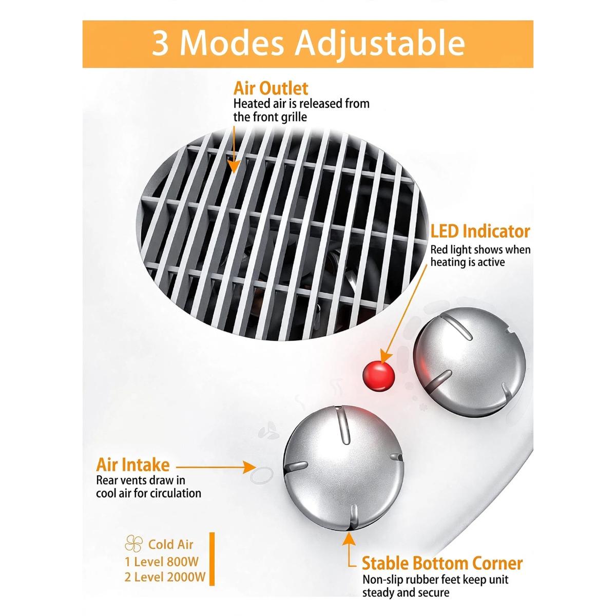 Portable Electric Fan Heater 2000W