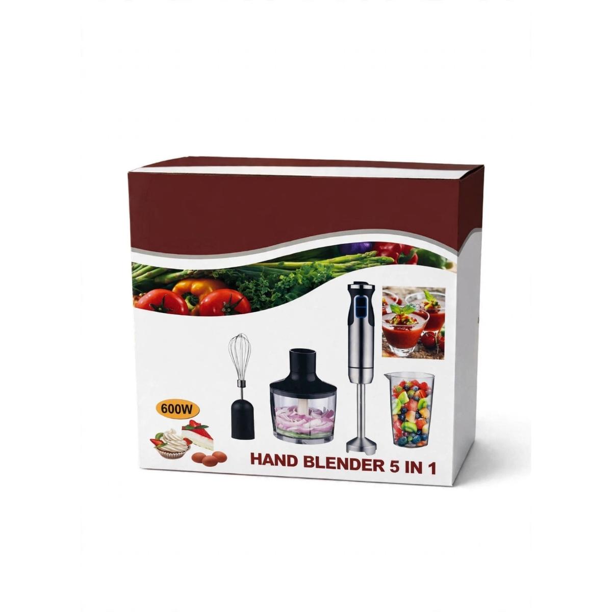 600W 5-in-1 Hand Blender with Chopper