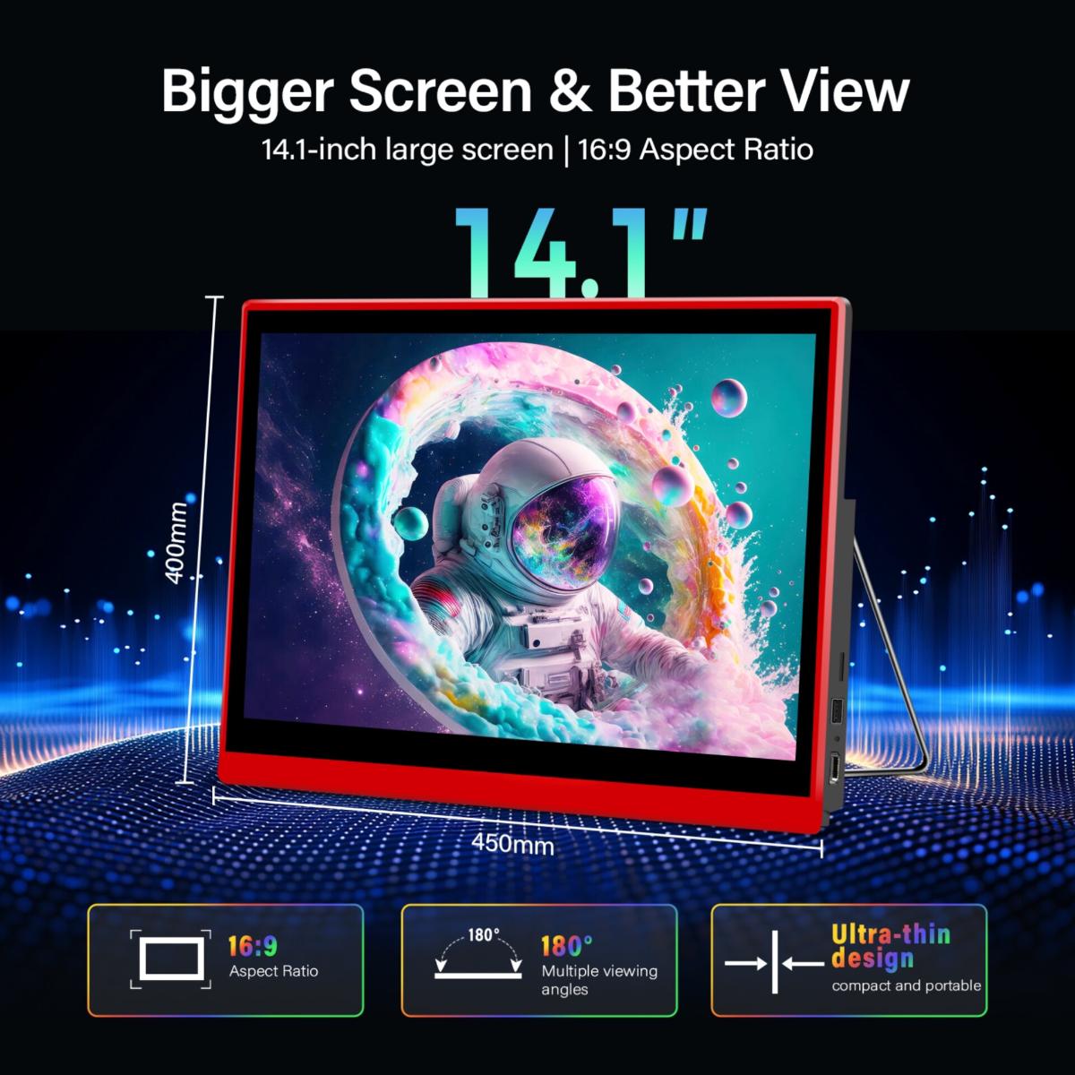 14.1 Inch Portable Smart Android TV Monitor