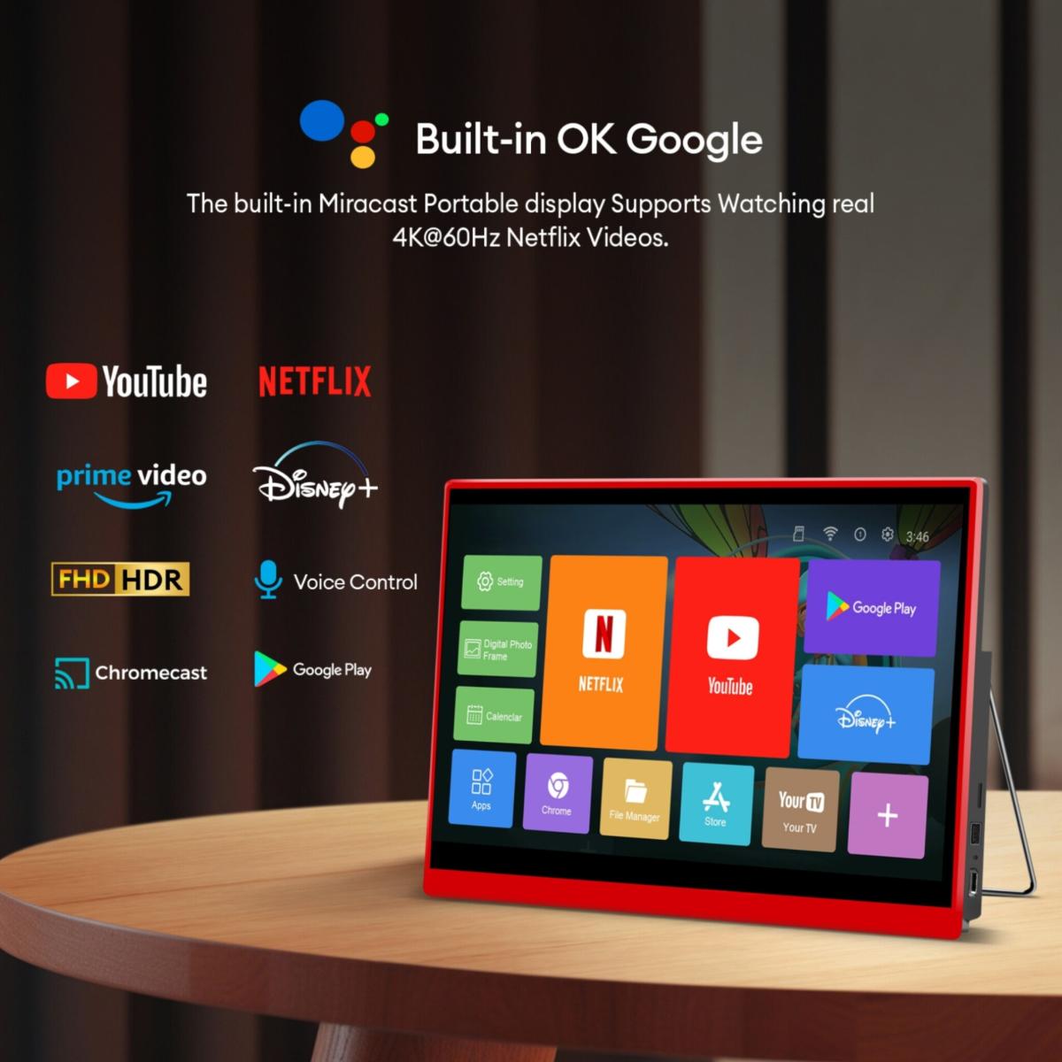 14.1 Inch Portable Smart Android TV Monitor