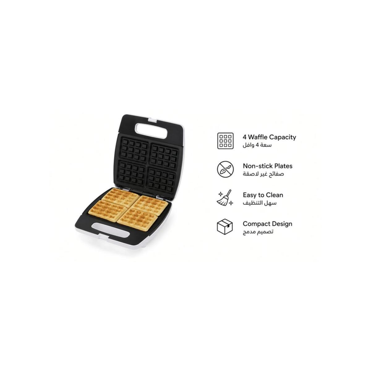 Electric 4-Slice Non-Stick Waffle Maker