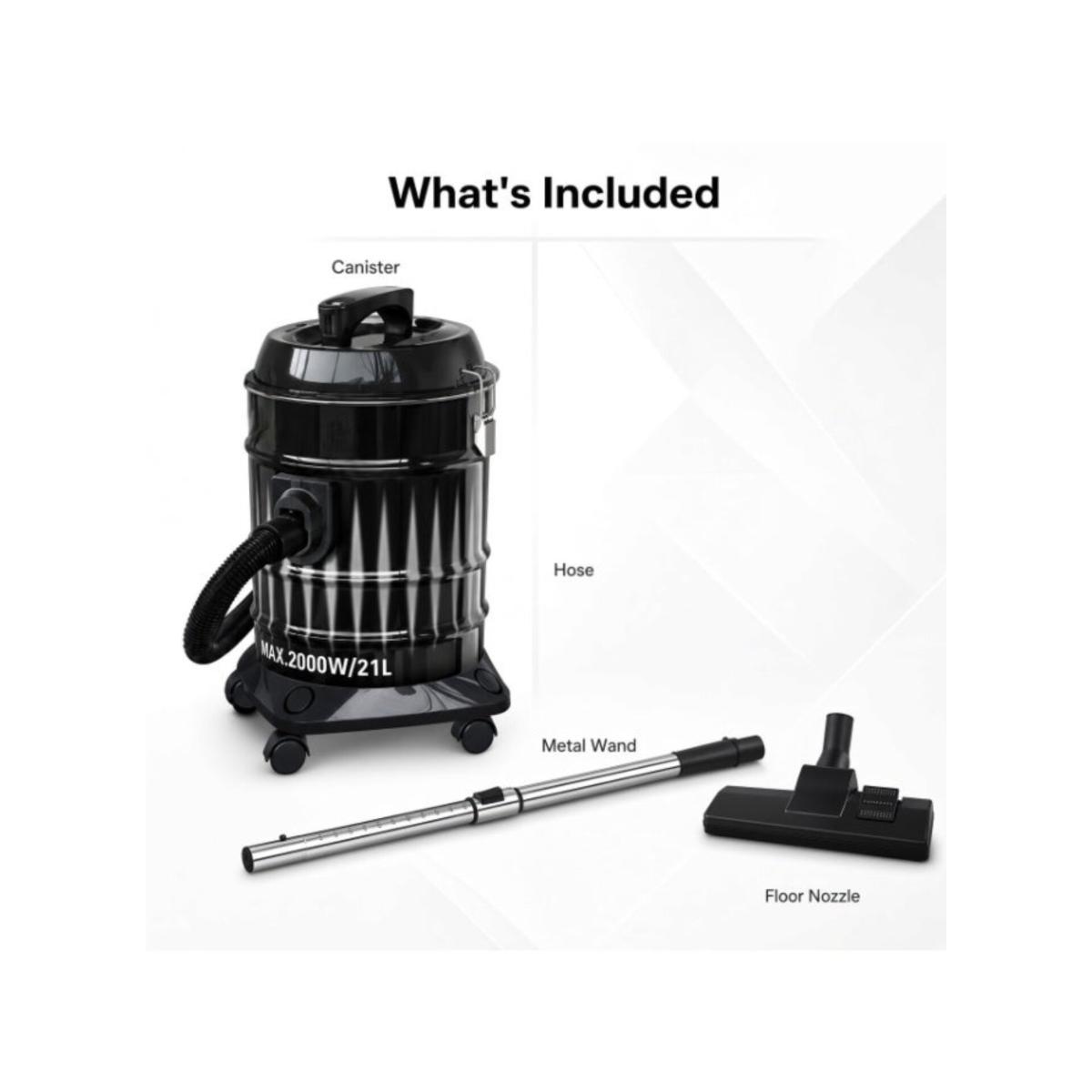 21L 2000W Metal Drum Vacuum Cleaner