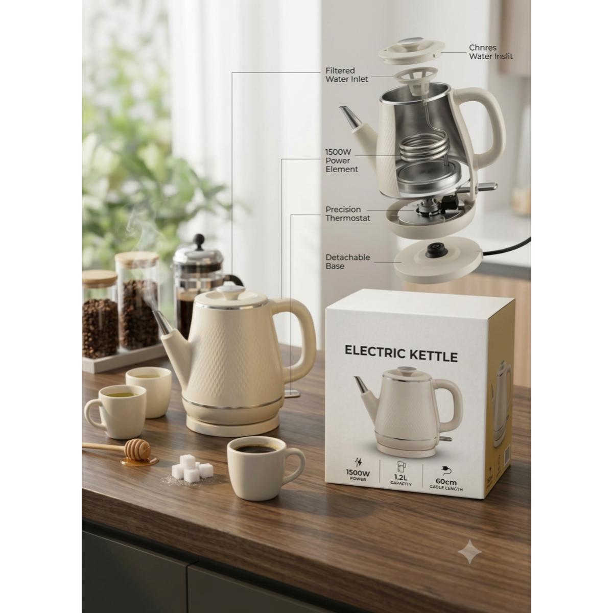 Electric Kettle 1.2L, 1500W