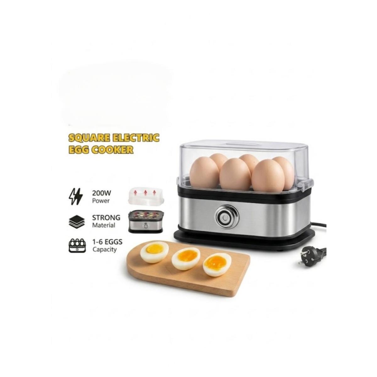 Square Electric Egg Cooker 200W, 1-6 Egg Capacity
