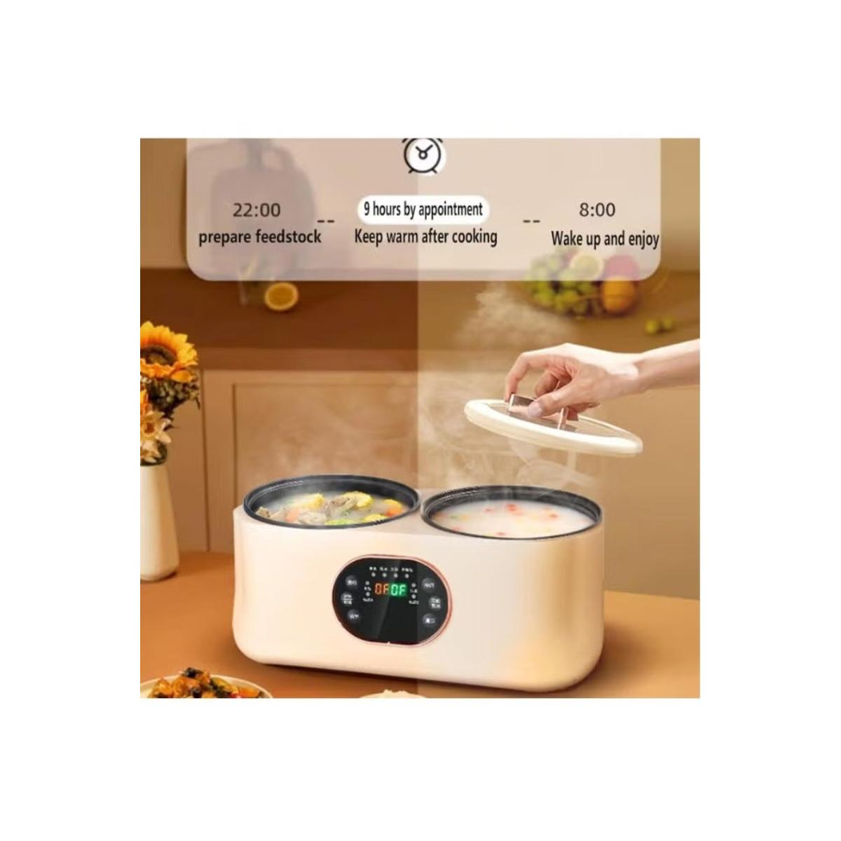 Double Pot Electric Rice Cooker 1L+1L