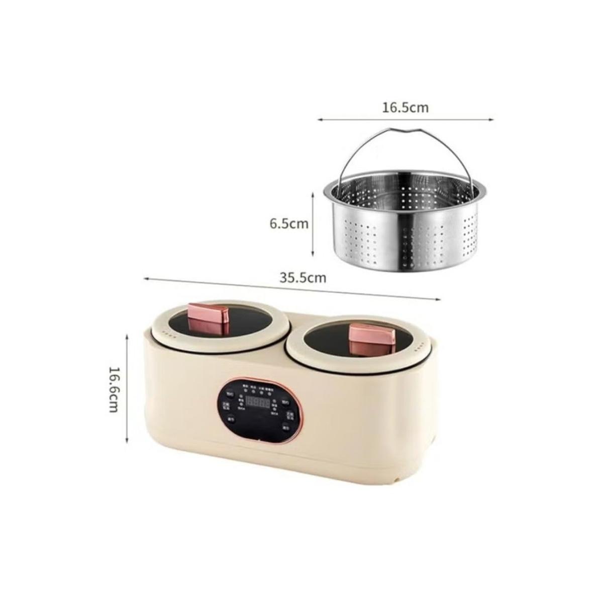 Double Pot Electric Rice Cooker 1L+1L