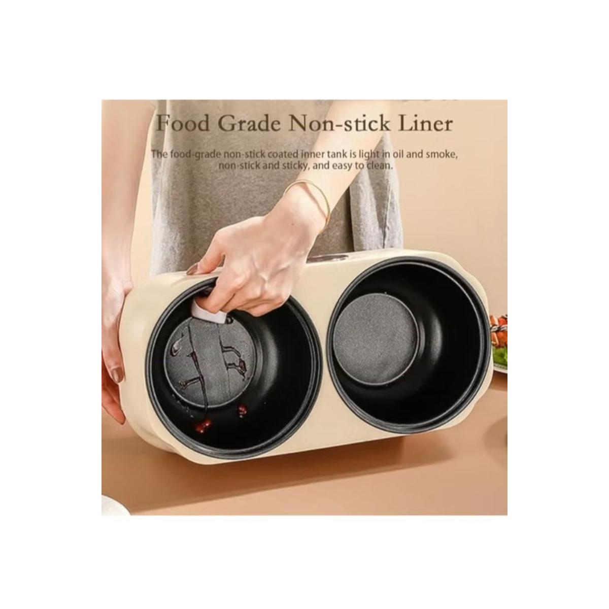 Double Pot Electric Rice Cooker 1L+1L