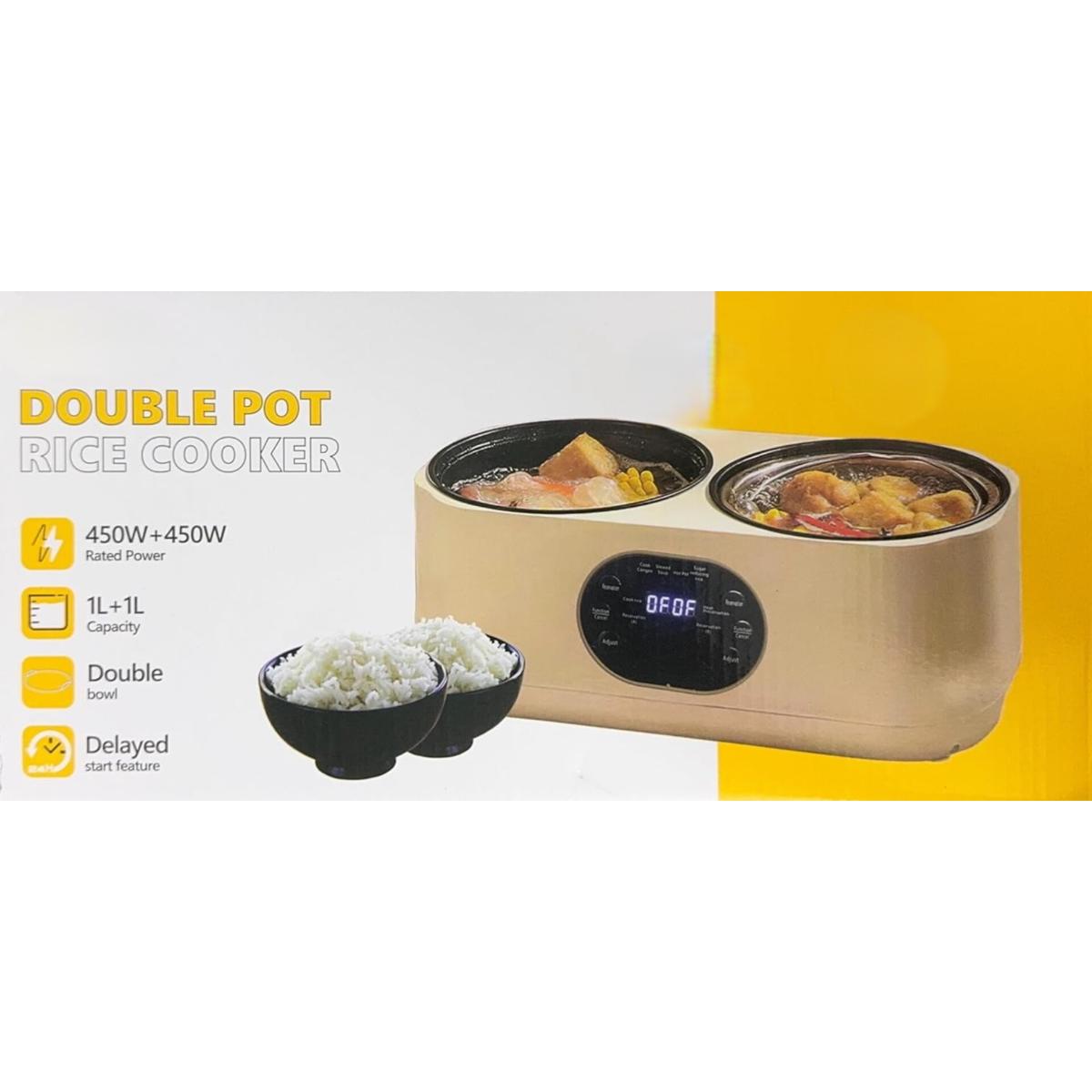 Double Pot Electric Rice Cooker 1L+1L