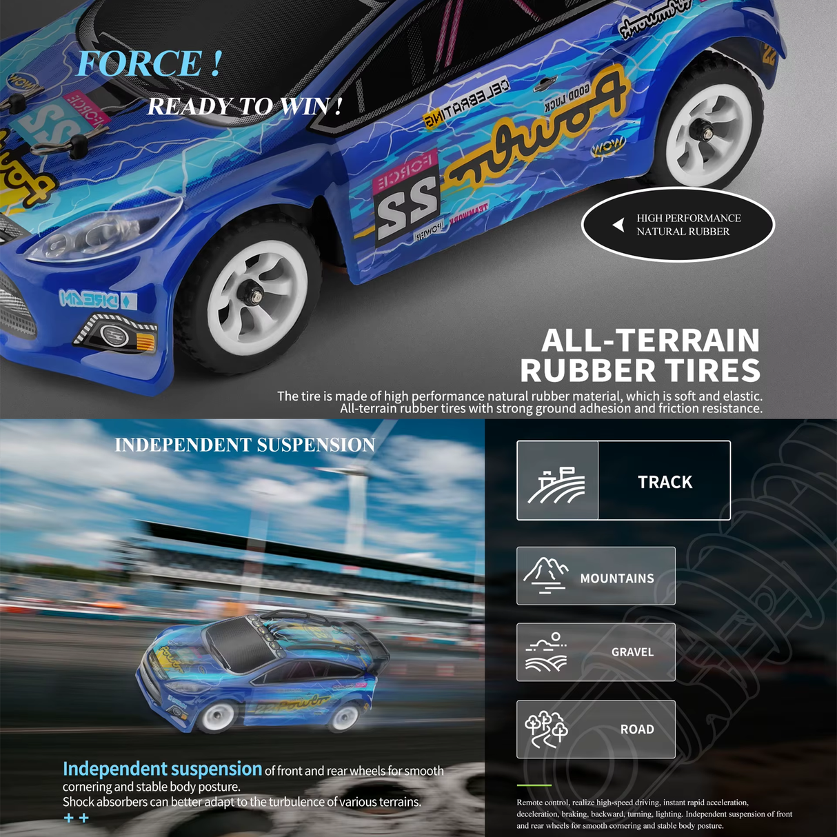 1:28 Scale High-Speed RC Drift Car with Metal Chassis & 4WD