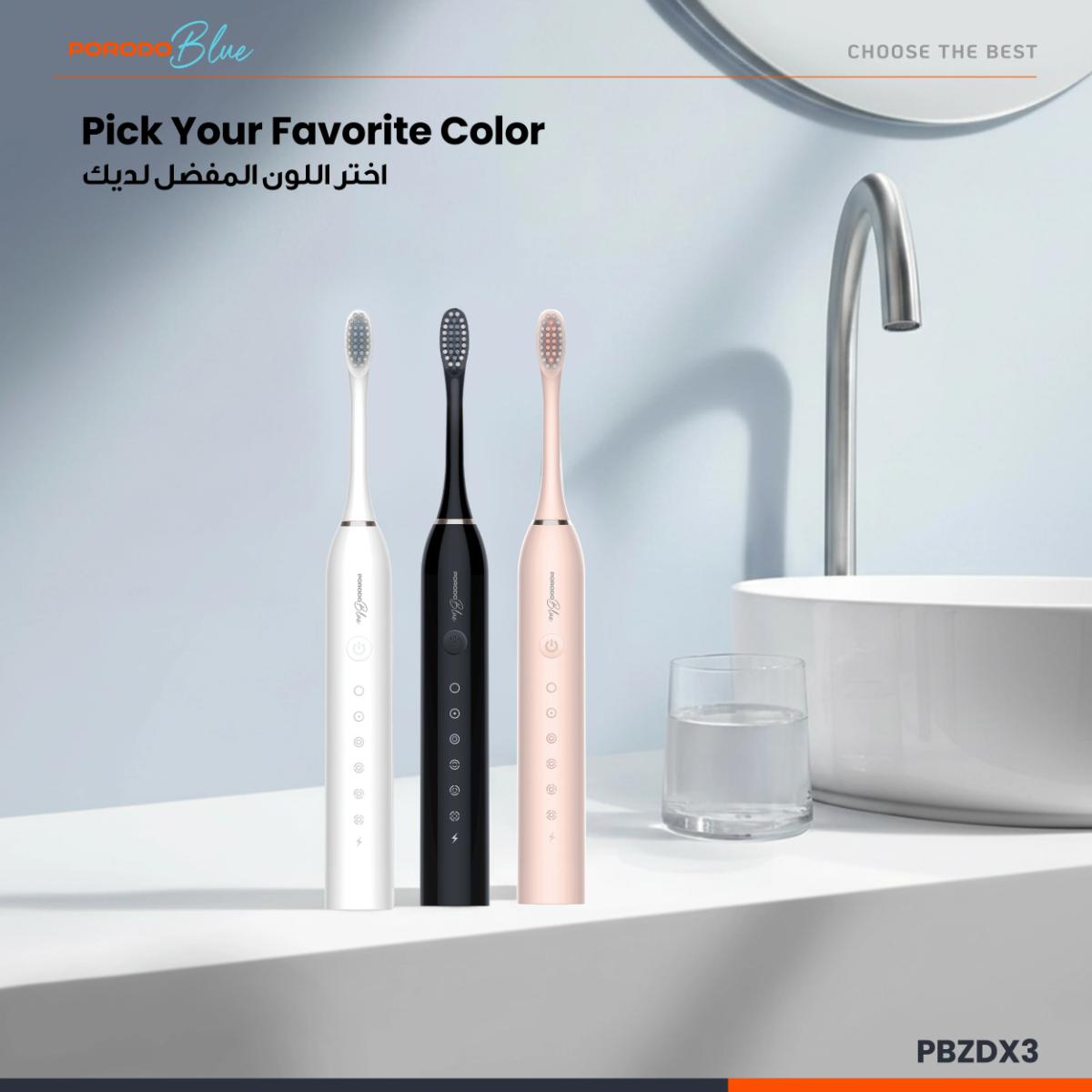 Porodo Blue Electric Toothbrush Memory Function