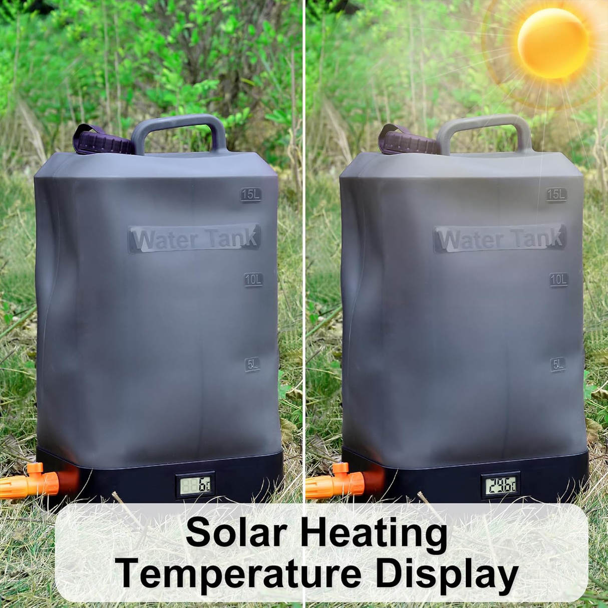 16L Silicone Water Tank, Portable Shower with Shower Head