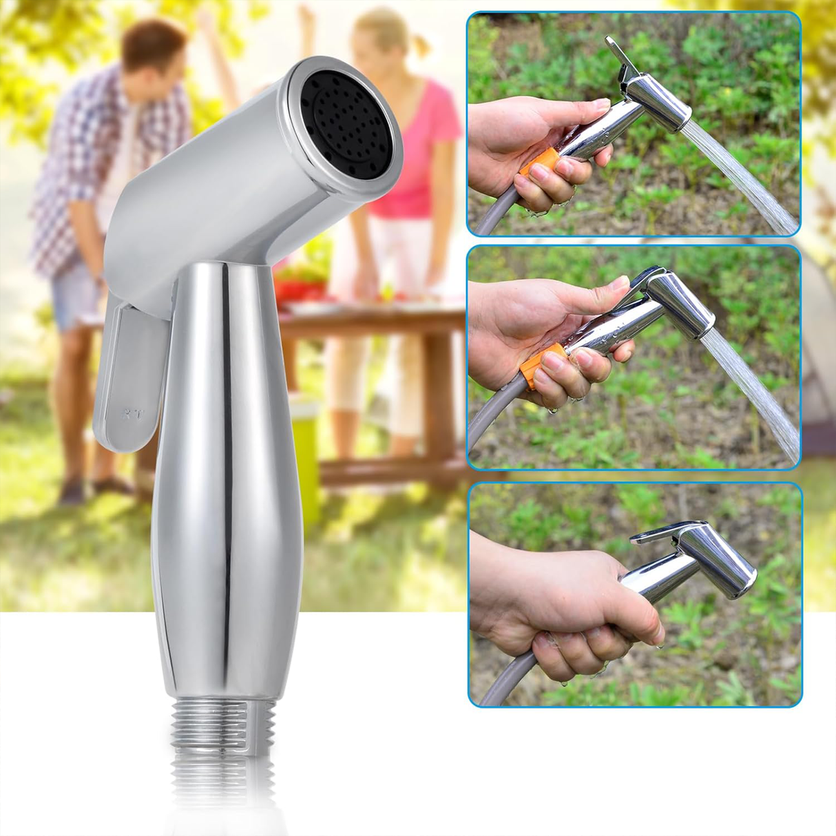 16L Silicone Water Tank, Portable Shower with Shower Head