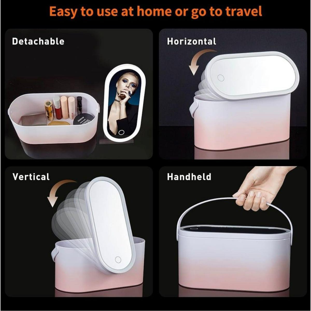LED Makeup Mirror Organizer