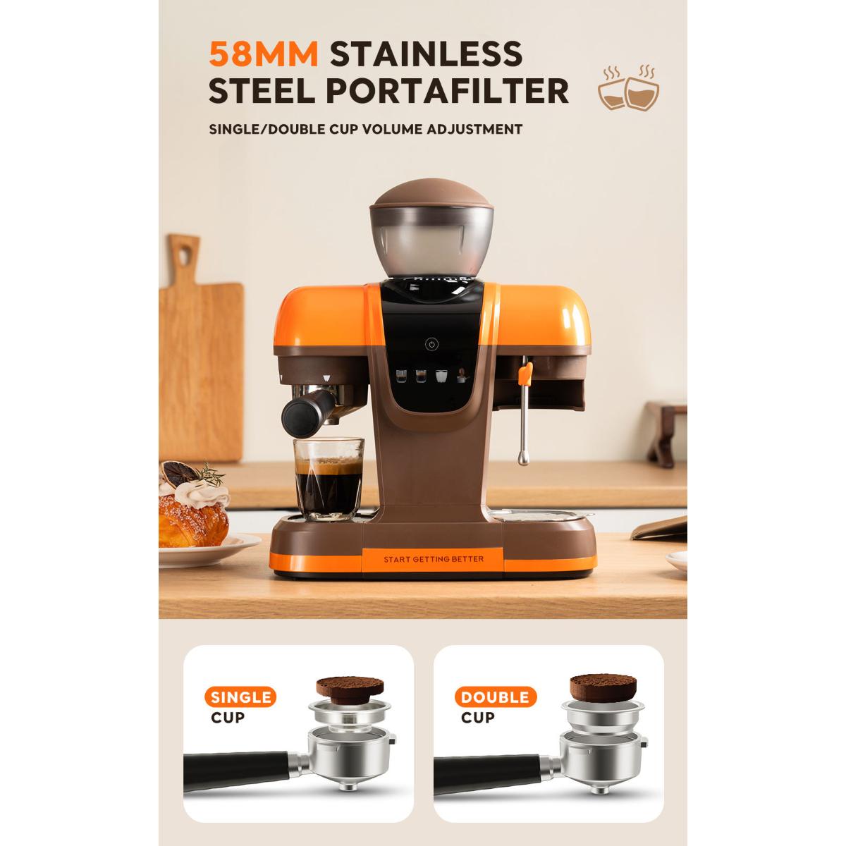 19 Bar High Pressure Espresso Machine for Rich Crema & Latte
