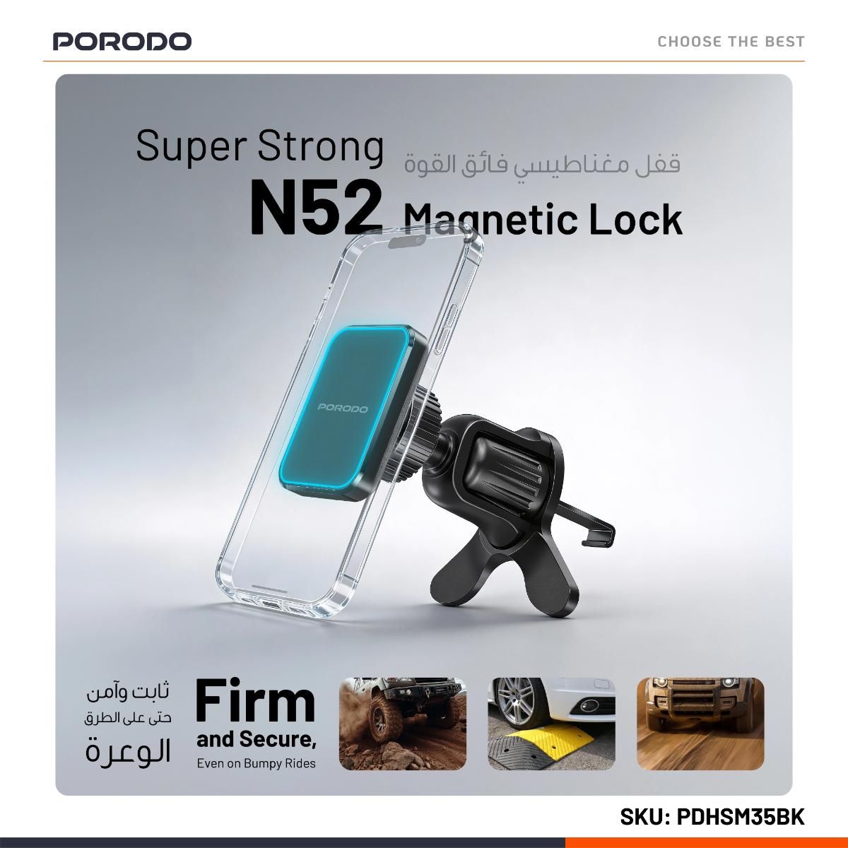Porodo Dual Mount Magnetic Phone Holder